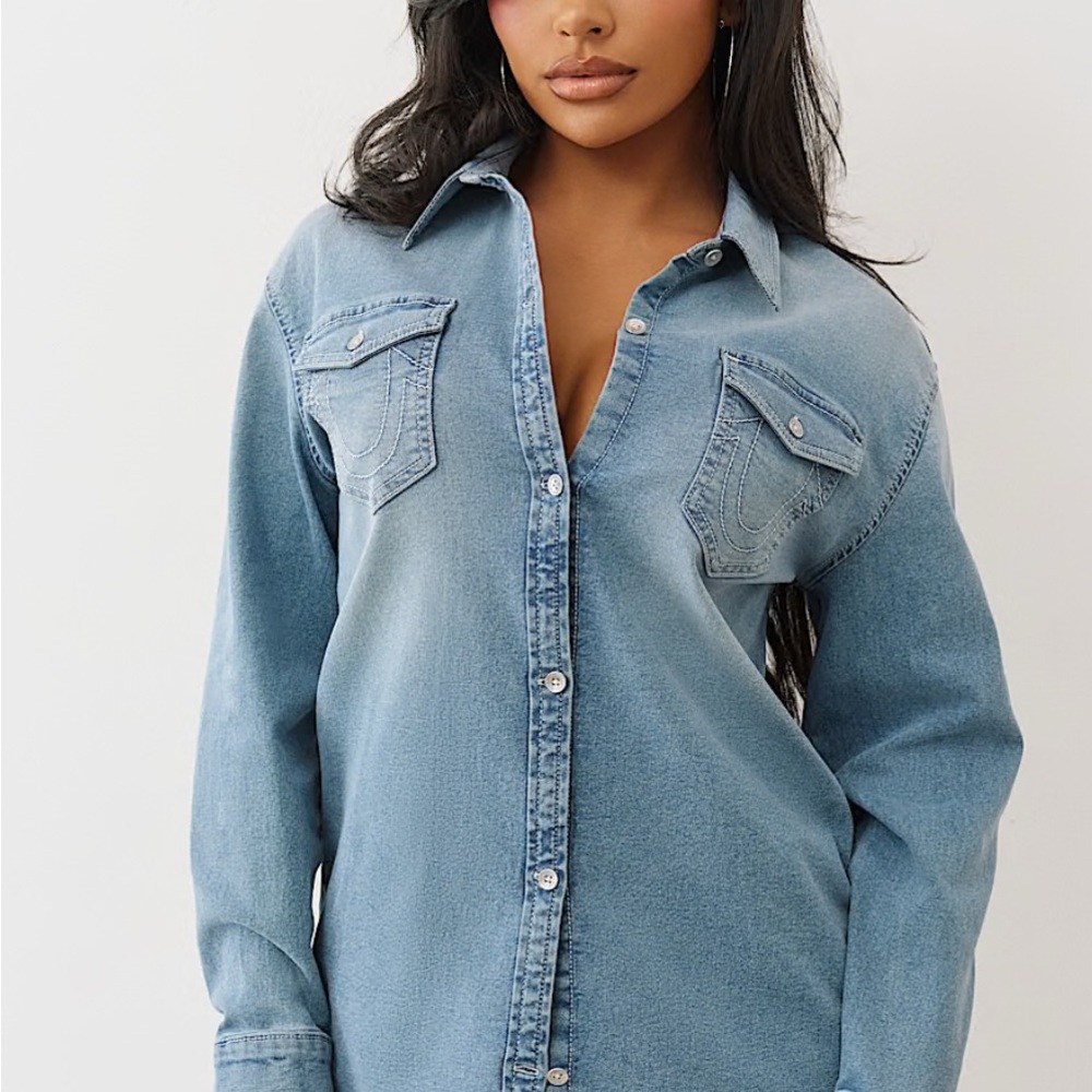True Religion oversized Denim Shirt